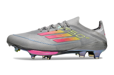 Adidas F50+ Lightstrike Elite FG Low-Tops Soccer Cleats - Grey/Pink/Yellow