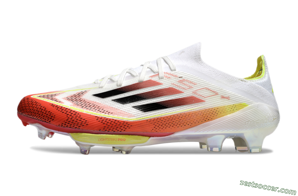 Adidas F50+ Lightstrike Elite FG Low-Tops Soccer Cleats - Red/White/Yellow 2
