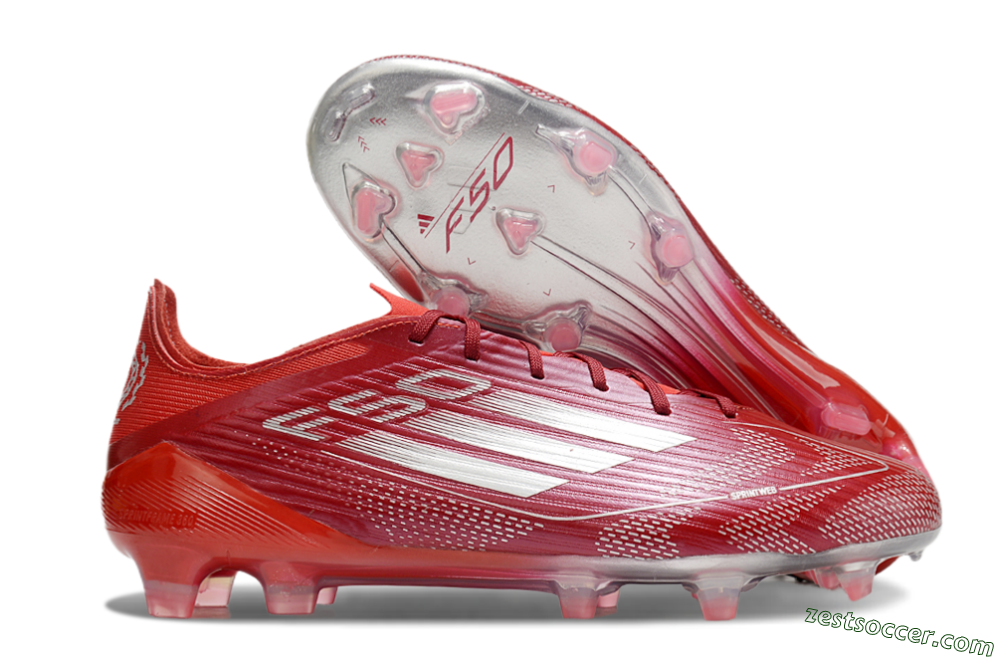 Adidas F50 Elite FG Low-Tops Soccer Cleats - Red/Silver/White 0