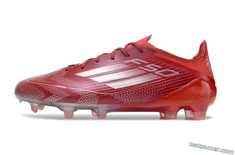 Adidas F50 Elite FG Low-Tops Soccer Cleats - Red/Silver/White 2