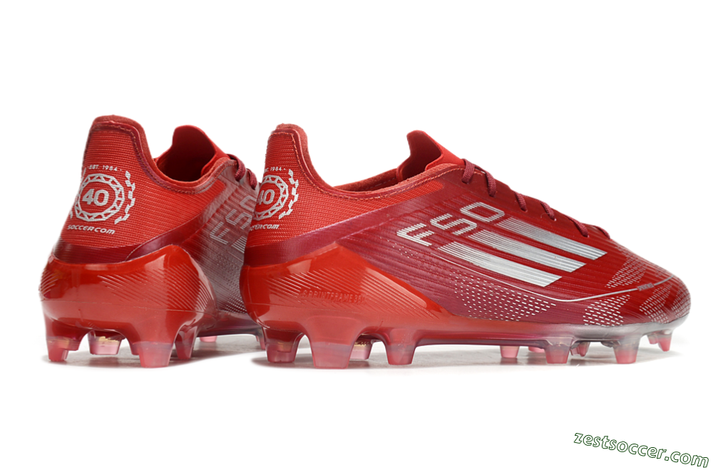 Adidas F50 Elite FG Low-Tops Soccer Cleats - Red/Silver/White 6