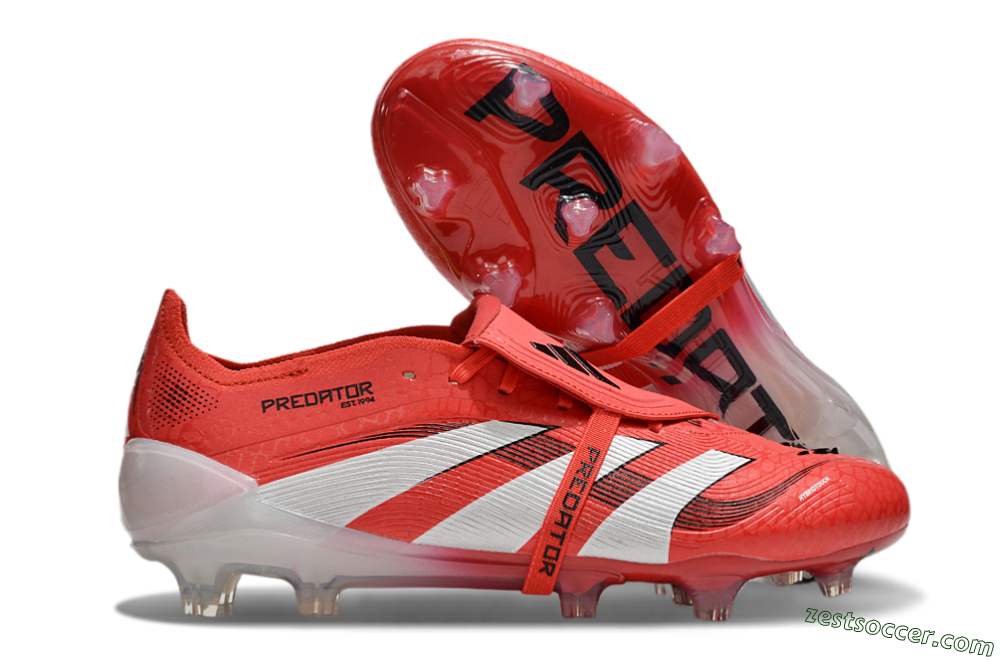 Adidas Predator Elite Foldover Tongue 2025 Pure Victory FG Low-Tops Soccer Cleats - Lucid Red/White/Black 3