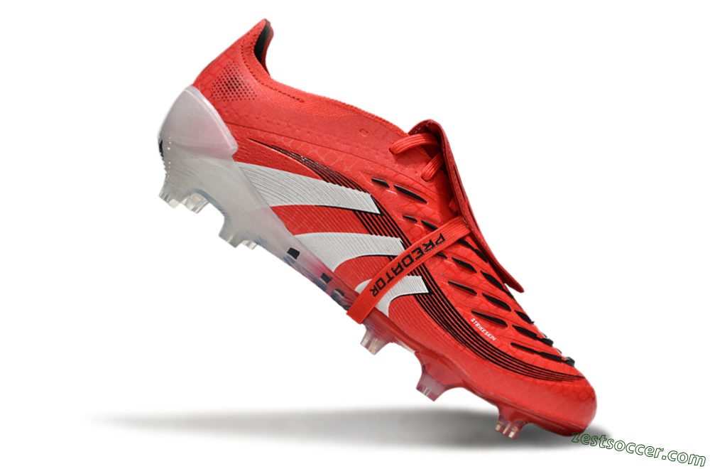 Adidas Predator Elite Foldover Tongue 2025 Pure Victory FG Low-Tops Soccer Cleats - Lucid Red/White/Black 6