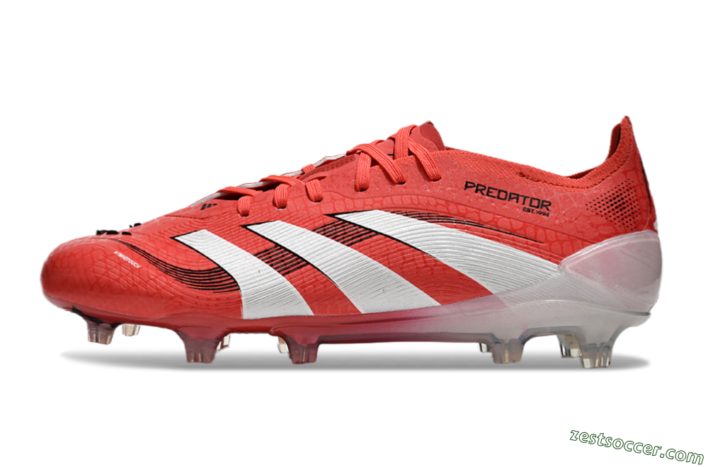 Adidas Predator Elite 2025 Pure Victory FG Low-Tops Soccer Cleats - Lucid Red/White/Black 2