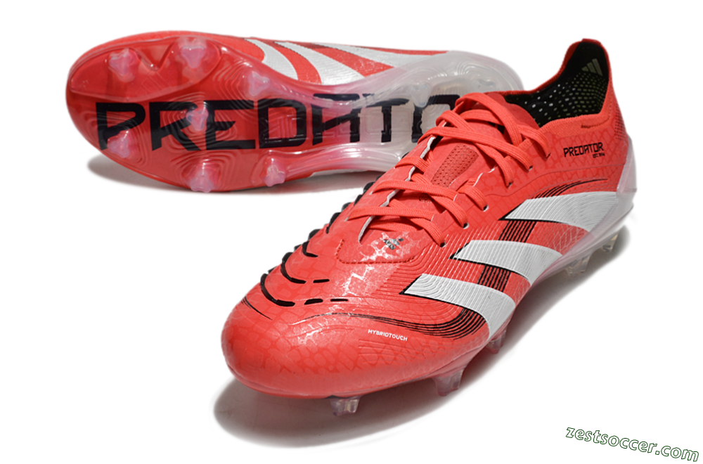 Adidas Predator Elite 2025 Pure Victory FG Low-Tops Soccer Cleats - Lucid Red/White/Black 3