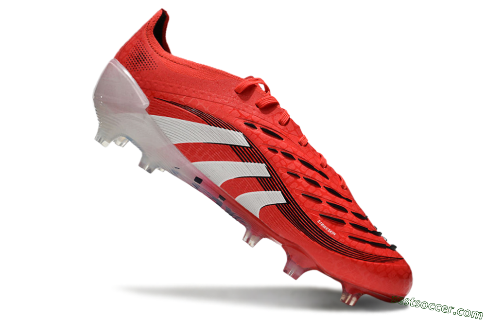 Adidas Predator Elite 2025 Pure Victory FG Low-Tops Soccer Cleats - Lucid Red/White/Black 4