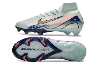 Nike Air Zoom Mercurial Superfly 10 Elite FG High-Tops Soccer Cleats - White/Pink/Blue