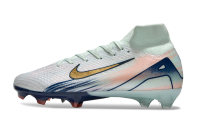 Nike Air Zoom Mercurial Superfly 10 Elite FG High-Tops Soccer Cleats - White/Pink/Blue