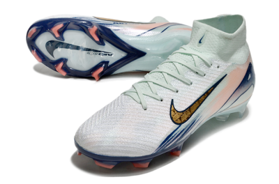 Nike Air Zoom Mercurial Superfly 10 Elite FG High-Tops Soccer Cleats - White/Pink/Blue