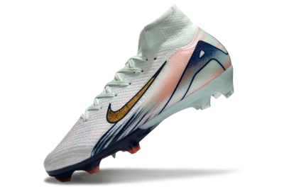 Nike Air Zoom Mercurial Superfly 10 Elite FG High-Tops Soccer Cleats - White/Pink/Blue