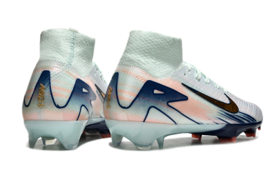 Nike Air Zoom Mercurial Superfly 10 Elite FG High-Tops Soccer Cleats - White/Pink/Blue
