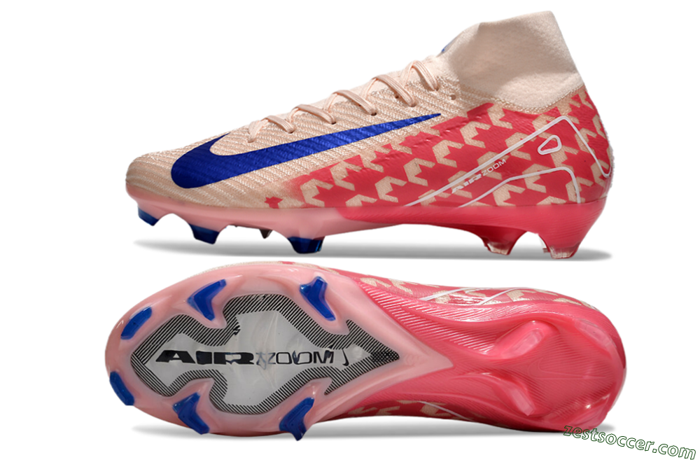 Nike Air Zoom Mercurial Superfly 10 Elite FG High-Tops Soccer Cleats - Pink/Blue/Red 1