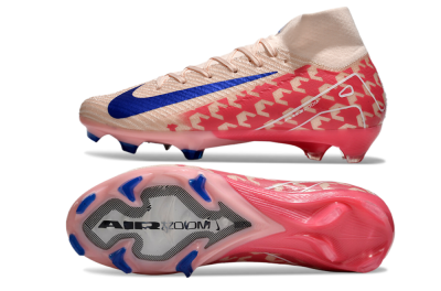 Nike Air Zoom Mercurial Superfly 10 Elite FG High-Tops Soccer Cleats - Pink/Blue/Red