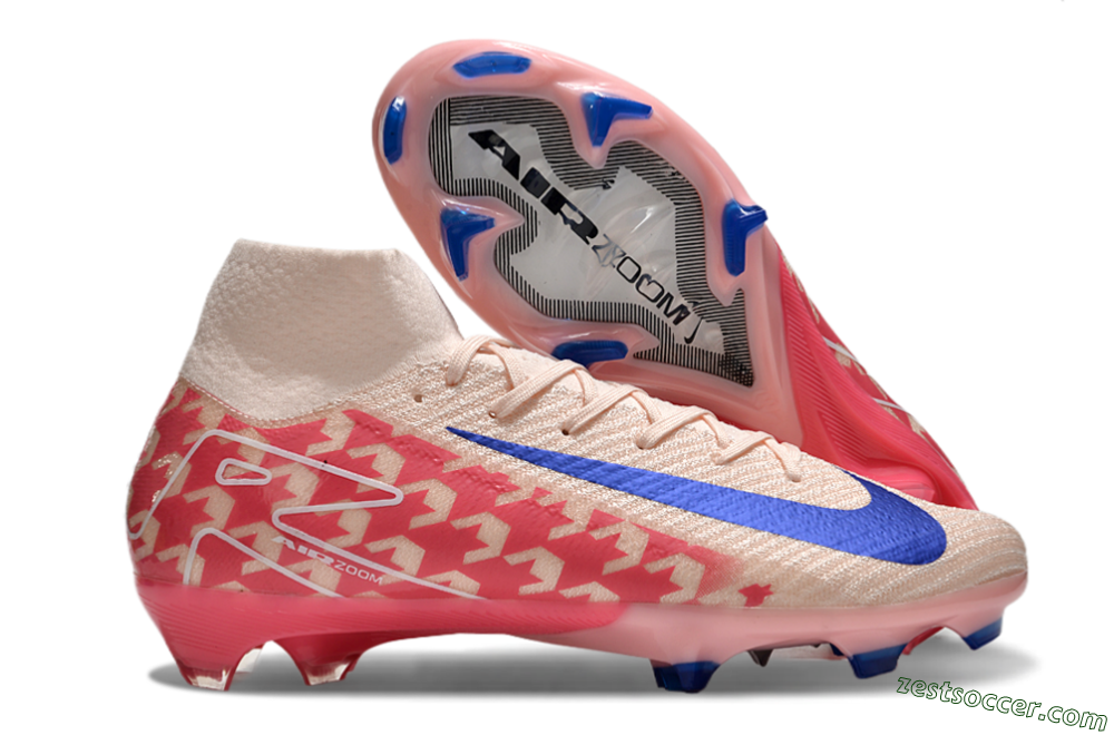 Nike Air Zoom Mercurial Superfly 10 Elite FG High-Tops Soccer Cleats - Pink/Blue/Red 0