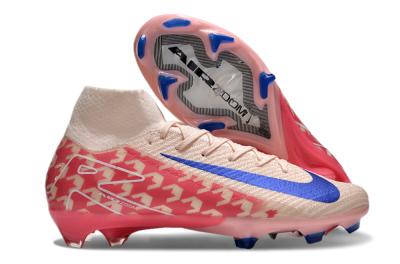 Nike Air Zoom Mercurial Superfly 10 Elite FG High-Tops Soccer Cleats - Pink/Blue/Red