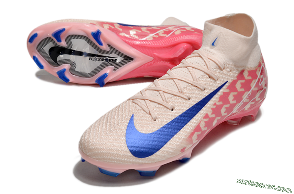 Nike Air Zoom Mercurial Superfly 10 Elite FG High-Tops Soccer Cleats - Pink/Blue/Red 3
