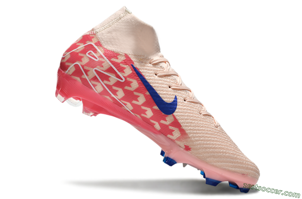Nike Air Zoom Mercurial Superfly 10 Elite FG High-Tops Soccer Cleats - Pink/Blue/Red 4
