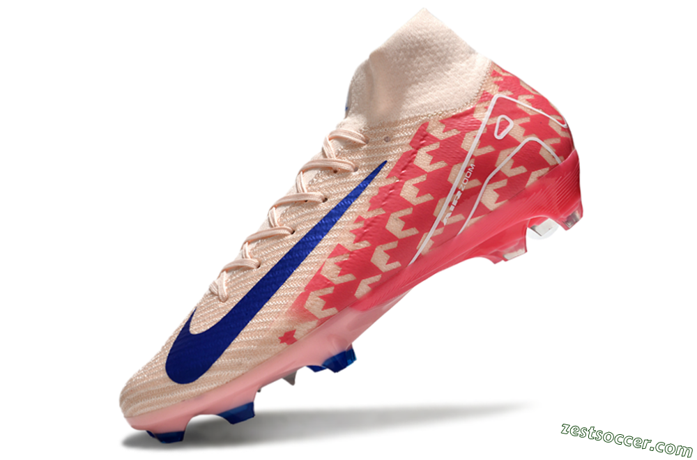 Nike Air Zoom Mercurial Superfly 10 Elite FG High-Tops Soccer Cleats - Pink/Blue/Red 5