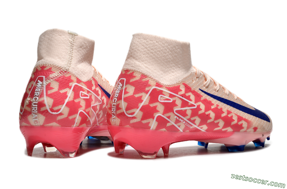 Nike Air Zoom Mercurial Superfly 10 Elite FG High-Tops Soccer Cleats - Pink/Blue/Red 6