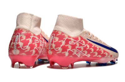 Nike Air Zoom Mercurial Superfly 10 Elite FG High-Tops Soccer Cleats - Pink/Blue/Red
