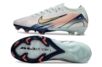 Nike Air Zoom Mercurial Vapor 16 Elite FG Low-Tops Soccer Cleats - White/Gold/Blue