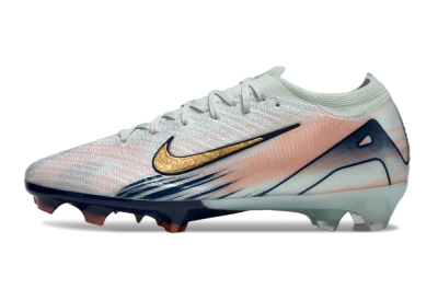 Nike Air Zoom Mercurial Vapor 16 Elite FG Low-Tops Soccer Cleats - White/Gold/Blue