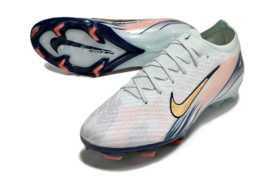 Nike Air Zoom Mercurial Vapor 16 Elite FG Low-Tops Soccer Cleats - White/Gold/Blue