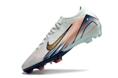 Nike Air Zoom Mercurial Vapor 16 Elite FG Low-Tops Soccer Cleats - White/Gold/Blue