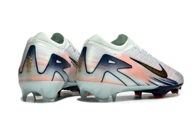 Nike Air Zoom Mercurial Vapor 16 Elite FG Low-Tops Soccer Cleats - White/Gold/Blue