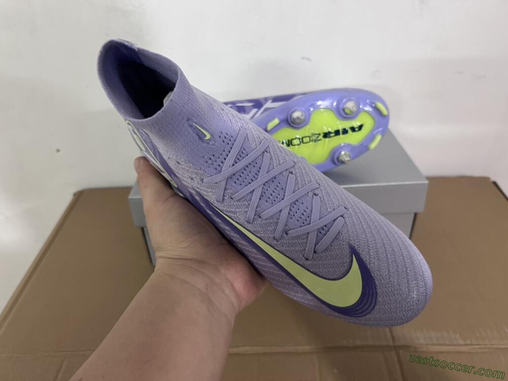 Nike Air Zoom Mercurial Superfly 10 Elite SG High-Tops Soccer Cleats - Purple/Yellow/White