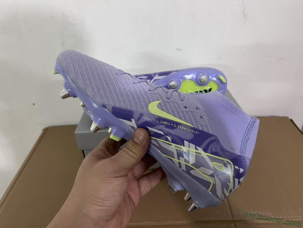 Nike Air Zoom Mercurial Superfly 10 Elite SG High-Tops Soccer Cleats - Purple/Yellow/White