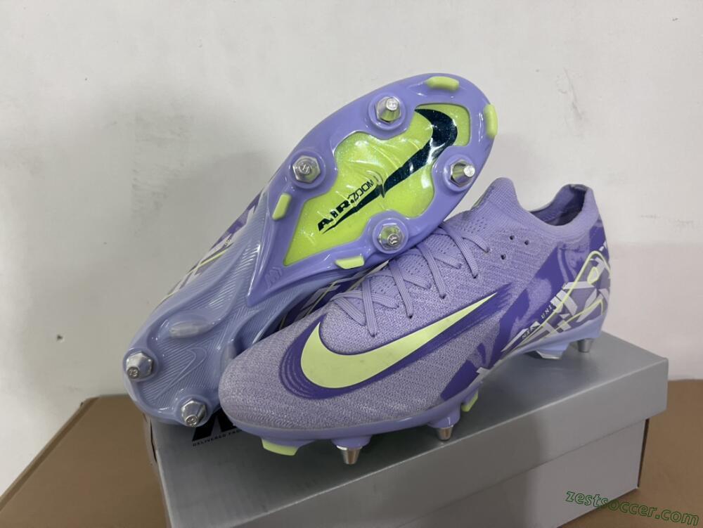 Nike Air Zoom Mercurial Vapor 16 Elite SG Low-Tops Soccer Cleats - Purple/Yellow/White