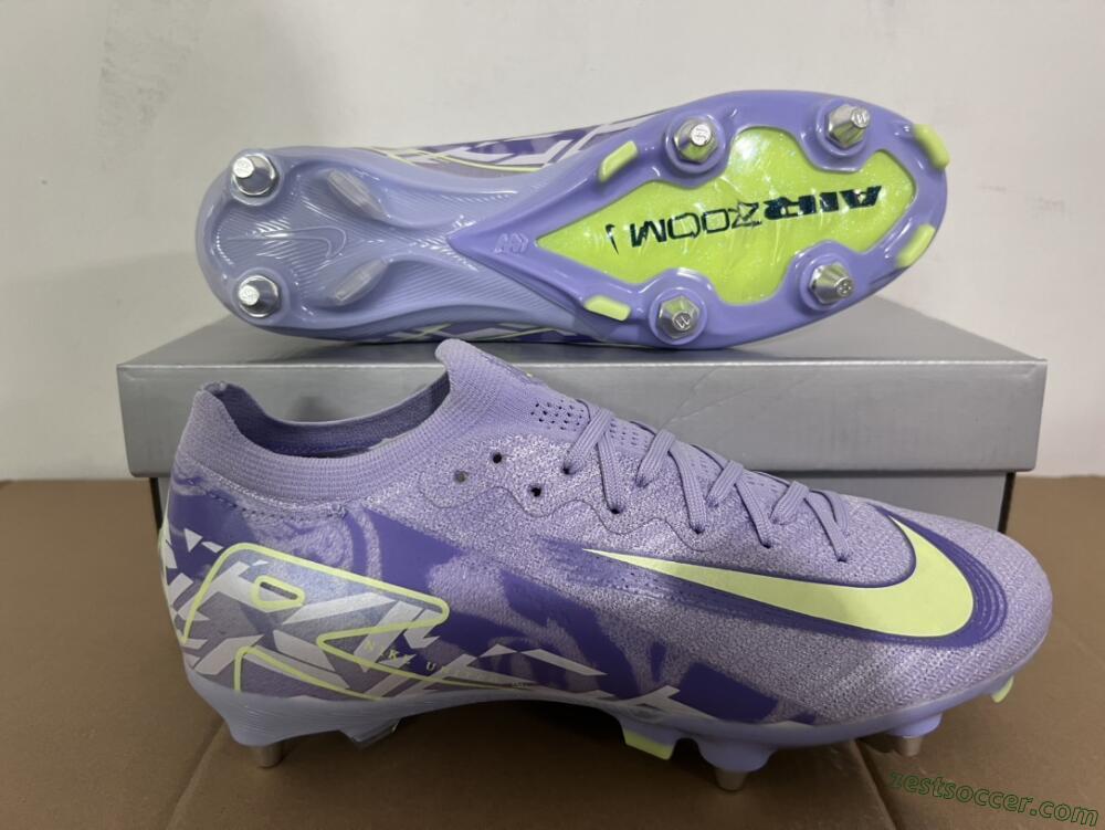 Nike Air Zoom Mercurial Vapor 16 Elite SG Low-Tops Soccer Cleats - Purple/Yellow/White