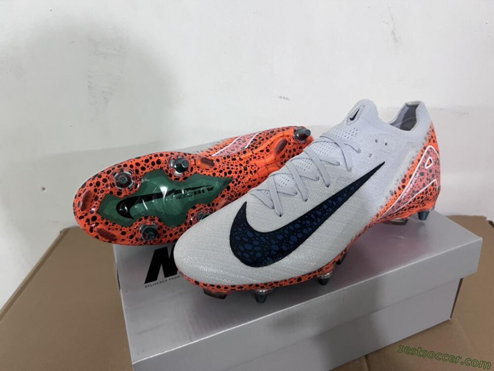 Nike Air Zoom Mercurial Vapor 16 Elite SG Low-Tops Soccer Cleats - Grey/Black/Leopard