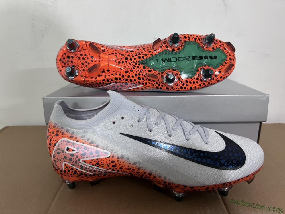 Nike Air Zoom Mercurial Vapor 16 Elite SG Low-Tops Soccer Cleats - Grey/Black/Leopard