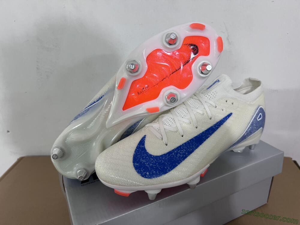 Nike Air Zoom Mercurial Vapor 16 Elite SG Low-Tops Soccer Cleats - Beige/Blue/White