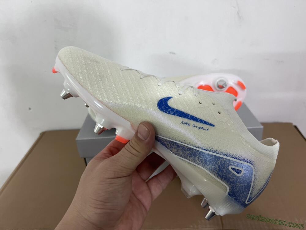 Nike Air Zoom Mercurial Vapor 16 Elite SG Low-Tops Soccer Cleats - Beige/Blue/White