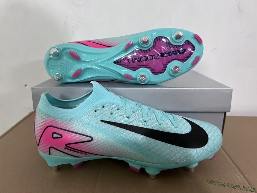 Nike Air Zoom Mercurial Vapor 16 Elite SG Low-Tops Soccer Cleats - Jade/Black/Pink