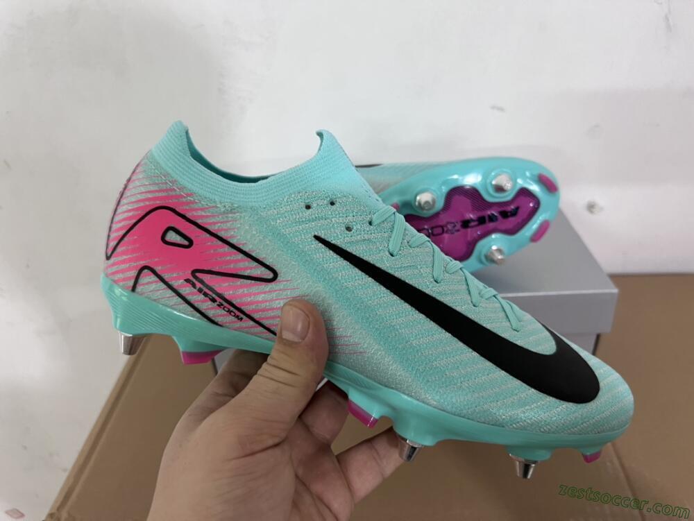 Nike Air Zoom Mercurial Vapor 16 Elite SG Low-Tops Soccer Cleats - Jade/Black/Pink