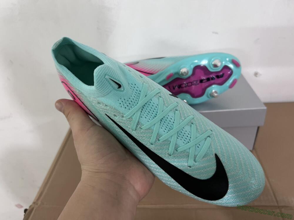 Nike Air Zoom Mercurial Vapor 16 Elite SG Low-Tops Soccer Cleats - Jade/Black/Pink