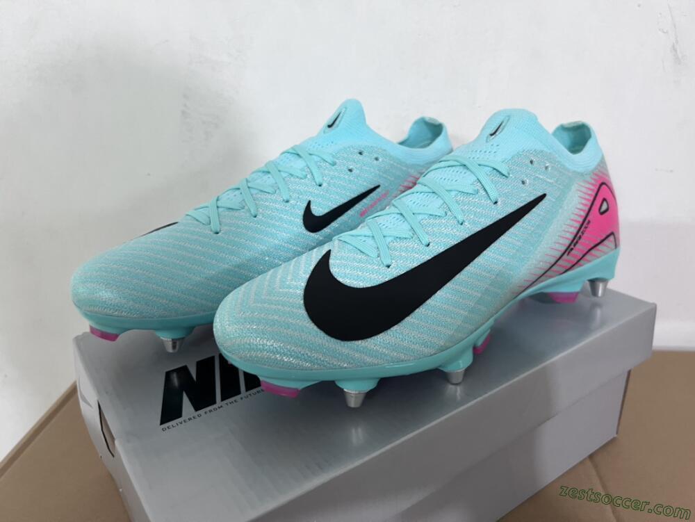 Nike Air Zoom Mercurial Vapor 16 Elite SG Low-Tops Soccer Cleats - Jade/Black/Pink