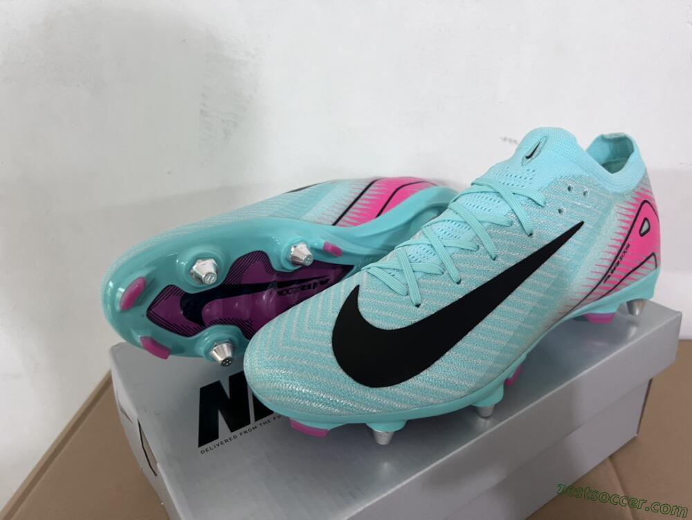 Nike Air Zoom Mercurial Vapor 16 Elite SG Low-Tops Soccer Cleats - Jade/Black/Pink