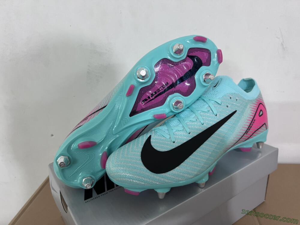 Nike Air Zoom Mercurial Vapor 16 Elite SG Low-Tops Soccer Cleats - Jade/Black/Pink