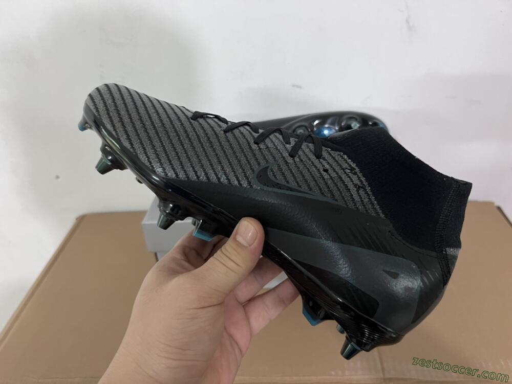Nike Air Zoom Mercurial Superfly 10 Elite SG High-Tops Soccer Cleats - Black/Silver/Blue
