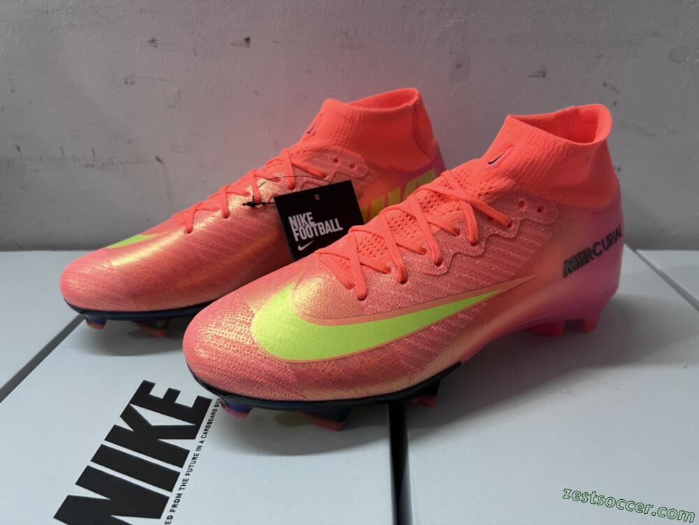 Nike Air Zoom Mercurial Superfly 10 Elite FG High-Tops Soccer Cleats - Orange/Yellow/Black