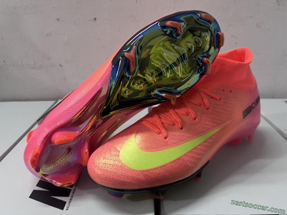 Nike Air Zoom Mercurial Superfly 10 Elite FG High-Tops Soccer Cleats - Orange/Yellow/Black