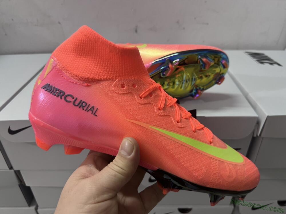Nike Air Zoom Mercurial Superfly 10 Elite FG High-Tops Soccer Cleats - Orange/Yellow/Black