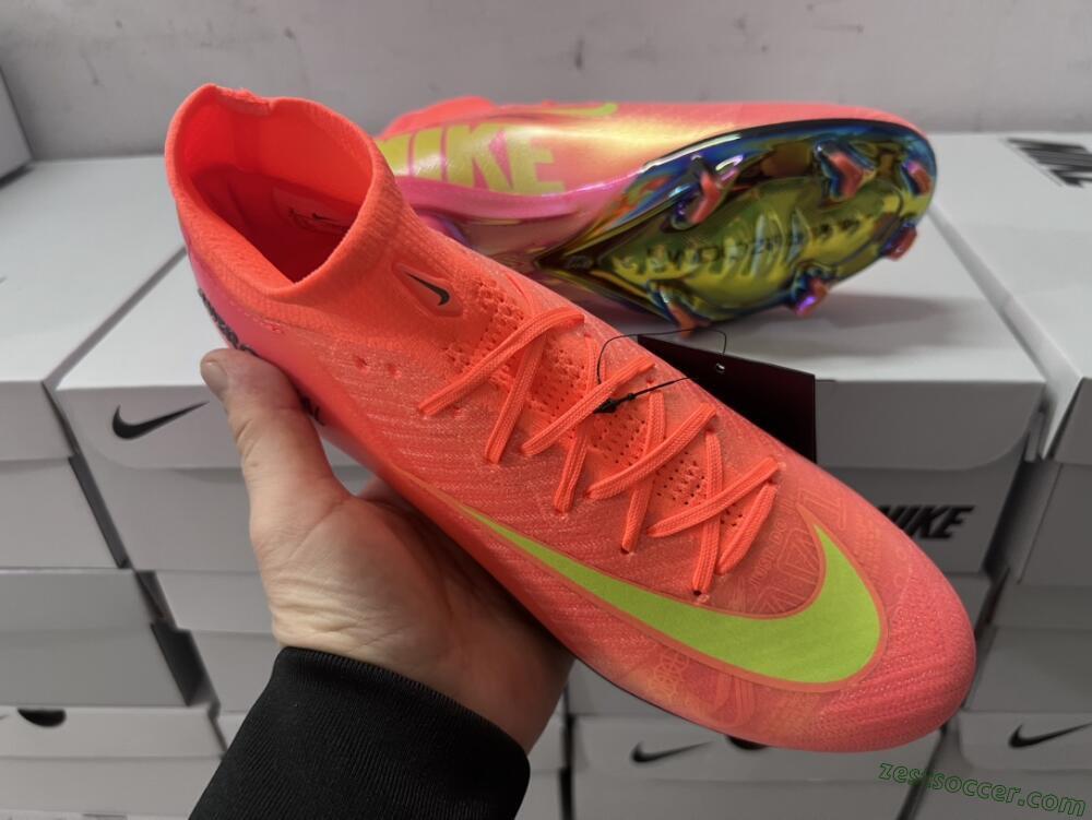 Nike Air Zoom Mercurial Superfly 10 Elite FG High-Tops Soccer Cleats - Orange/Yellow/Black
