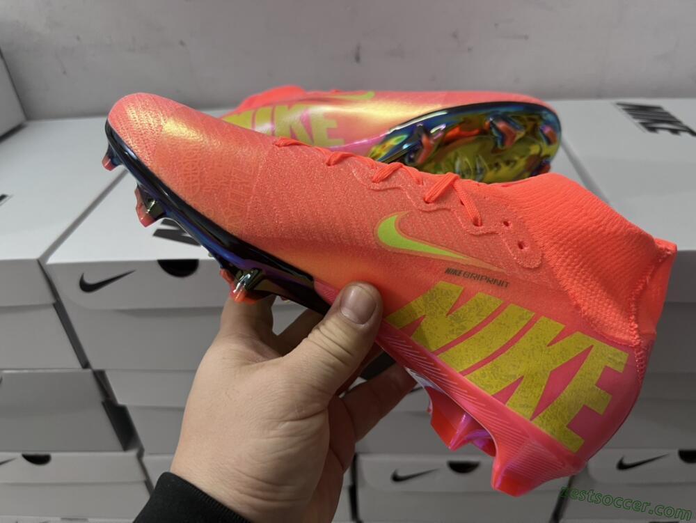 Nike Air Zoom Mercurial Superfly 10 Elite FG High-Tops Soccer Cleats - Orange/Yellow/Black