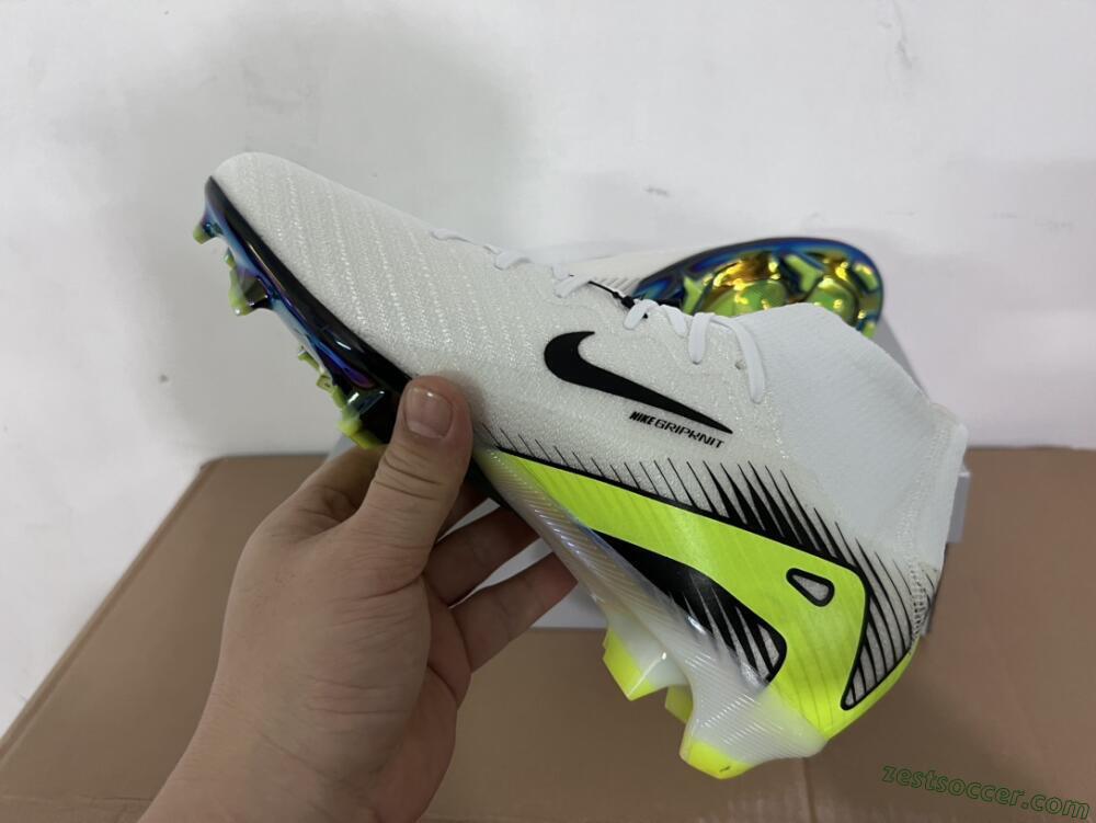 Nike Air Zoom Mercurial Superfly 10 Elite FG High-Tops Soccer Cleats - White/Black/Yellow/Gold